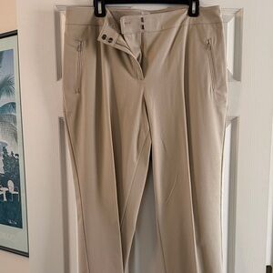 Neutral Beige Dress Pants with Zip Pockets